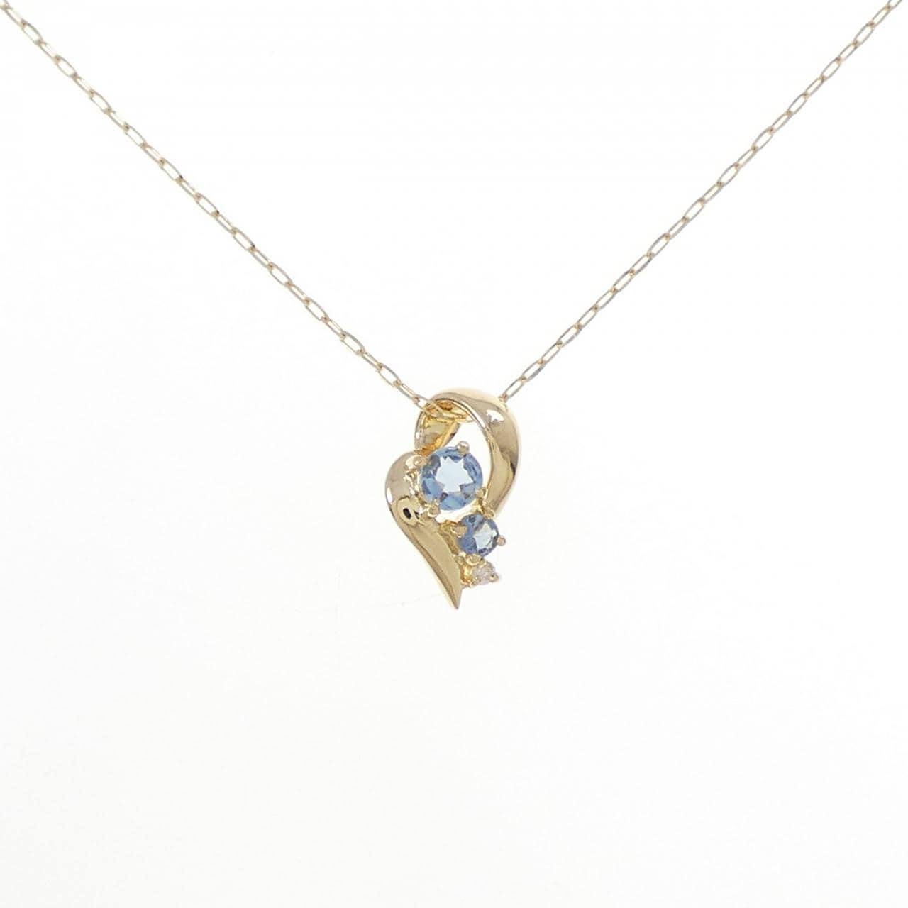 K18YG アクアマリン ネックレス