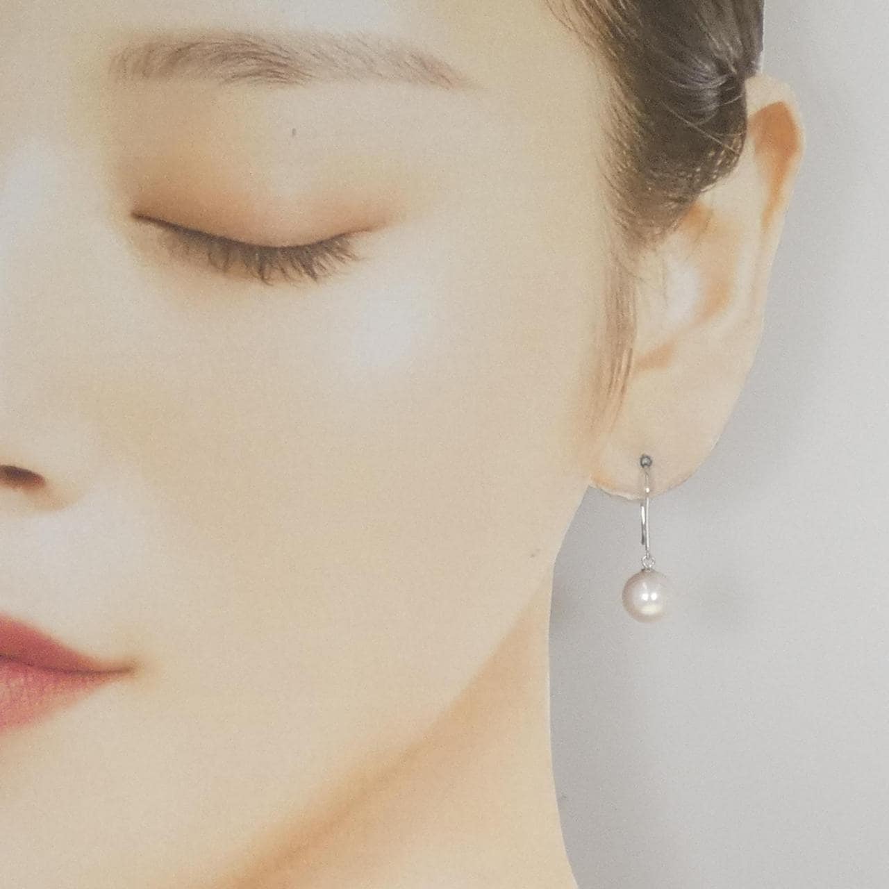 K18WG アコヤパール ピアス 8.1mm