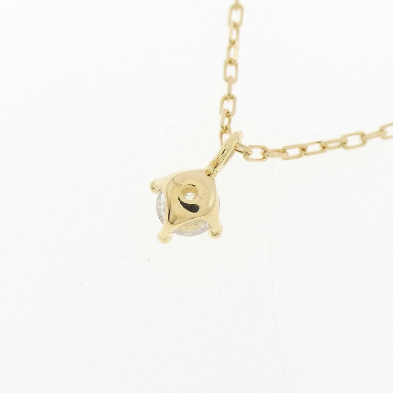 K18YG ソリティア ダイヤモンド ネックレス 0.10CT