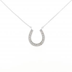 K18WG ホースシュー ダイヤモンド ネックレス 0.20CT