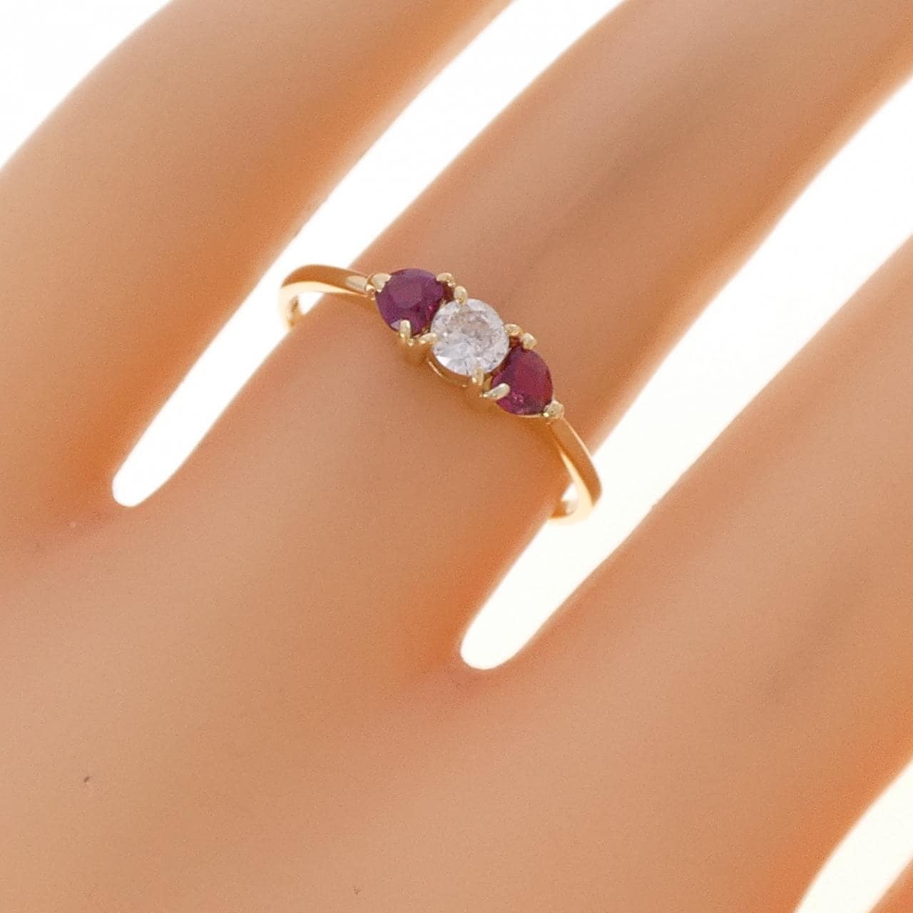K18YG ルビー リング 0.30CT