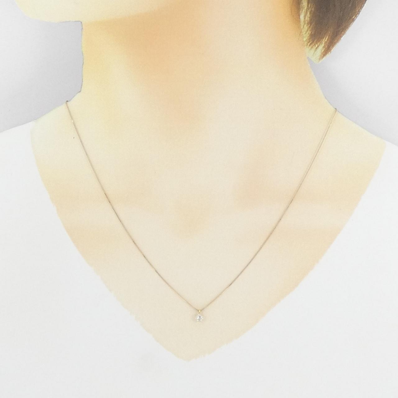 K18YG ソリティア ダイヤモンド ネックレス 0.15CT