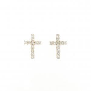 K18PG クロス ダイヤモンド ピアス 0.50CT