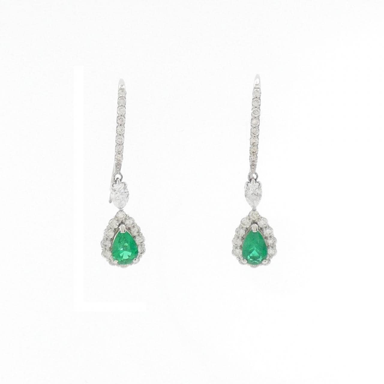 【新品】PT950 エメラルド ピアス 0.49CT