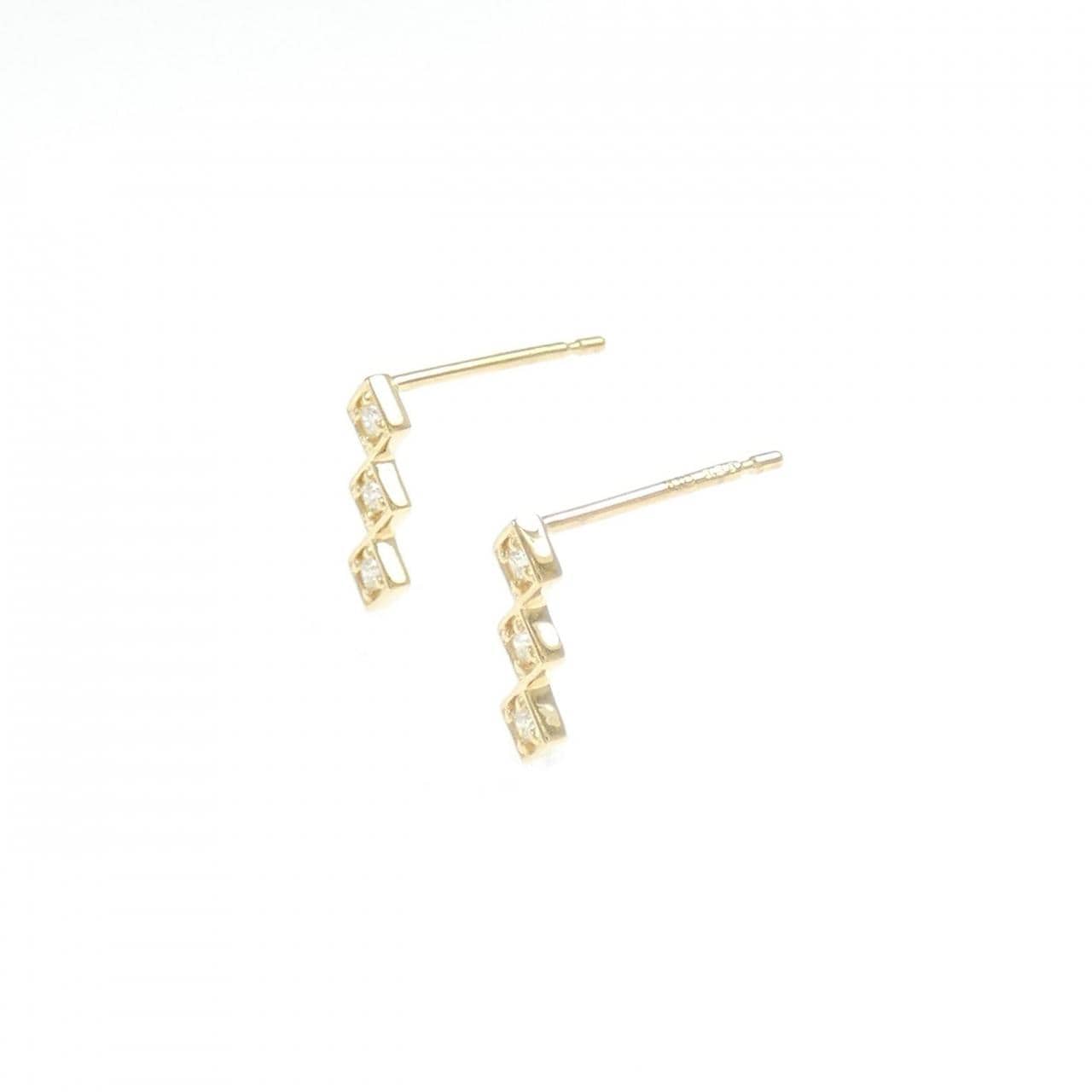 [新品] K18YG钻石耳环 0.06CT