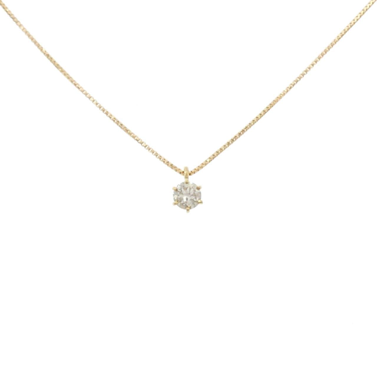 K18YG ソリティア ダイヤモンド ネックレス 0.15CT