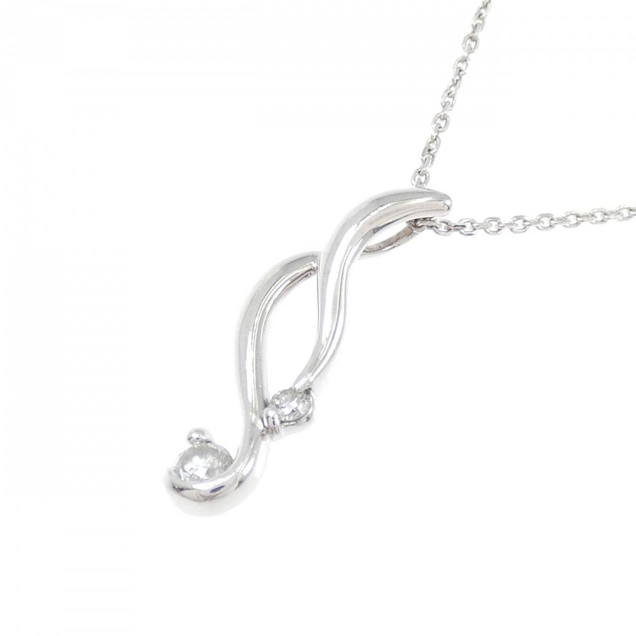 K18WG ダイヤモンド ネックレス 0.10CT