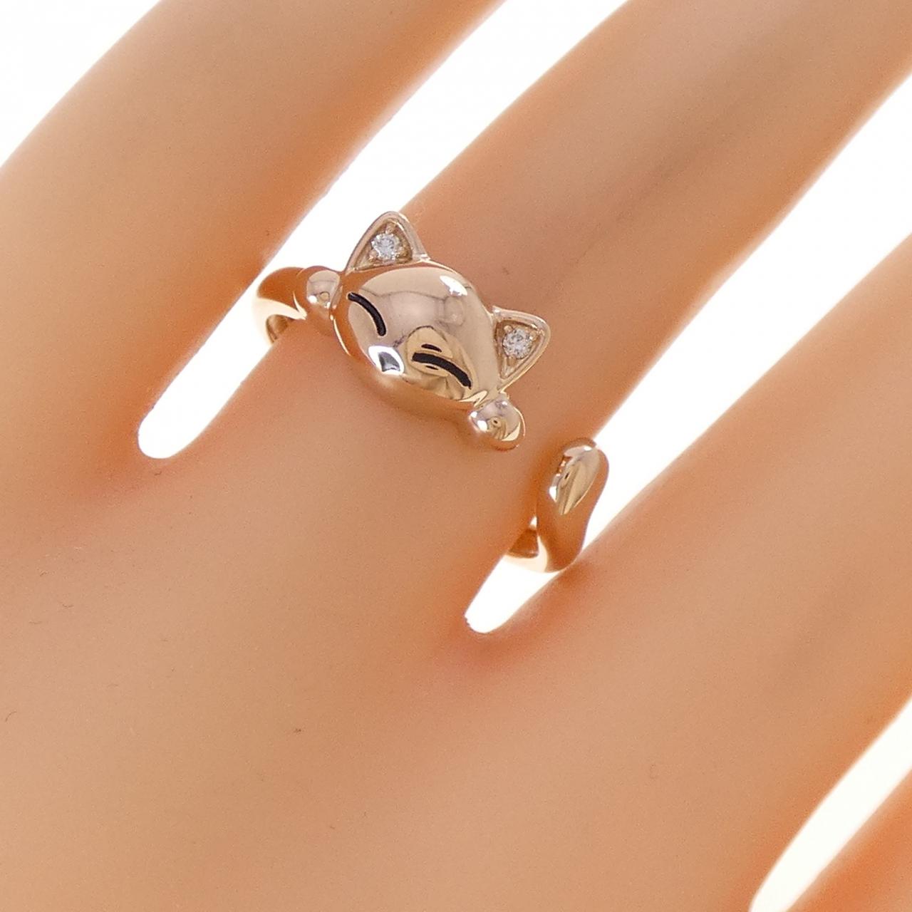 K18PG キャット 樹脂 リング