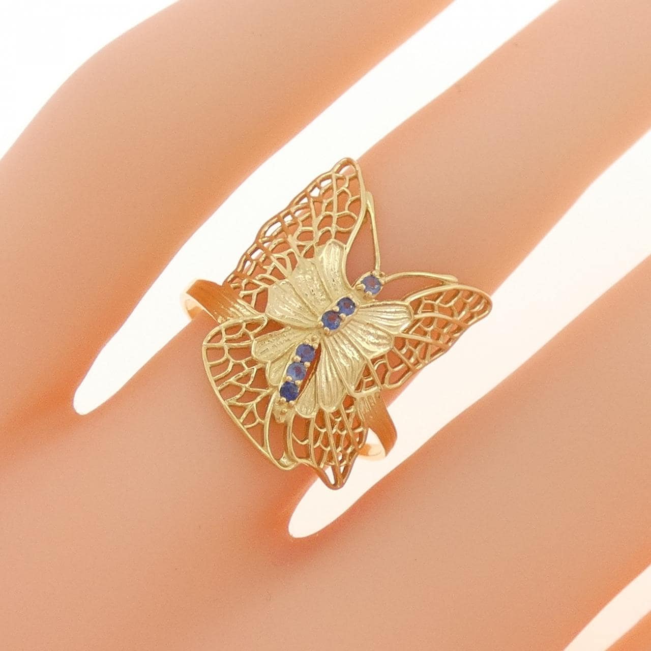 K18YG Butterfly Sapphire Ring 0.05CT
