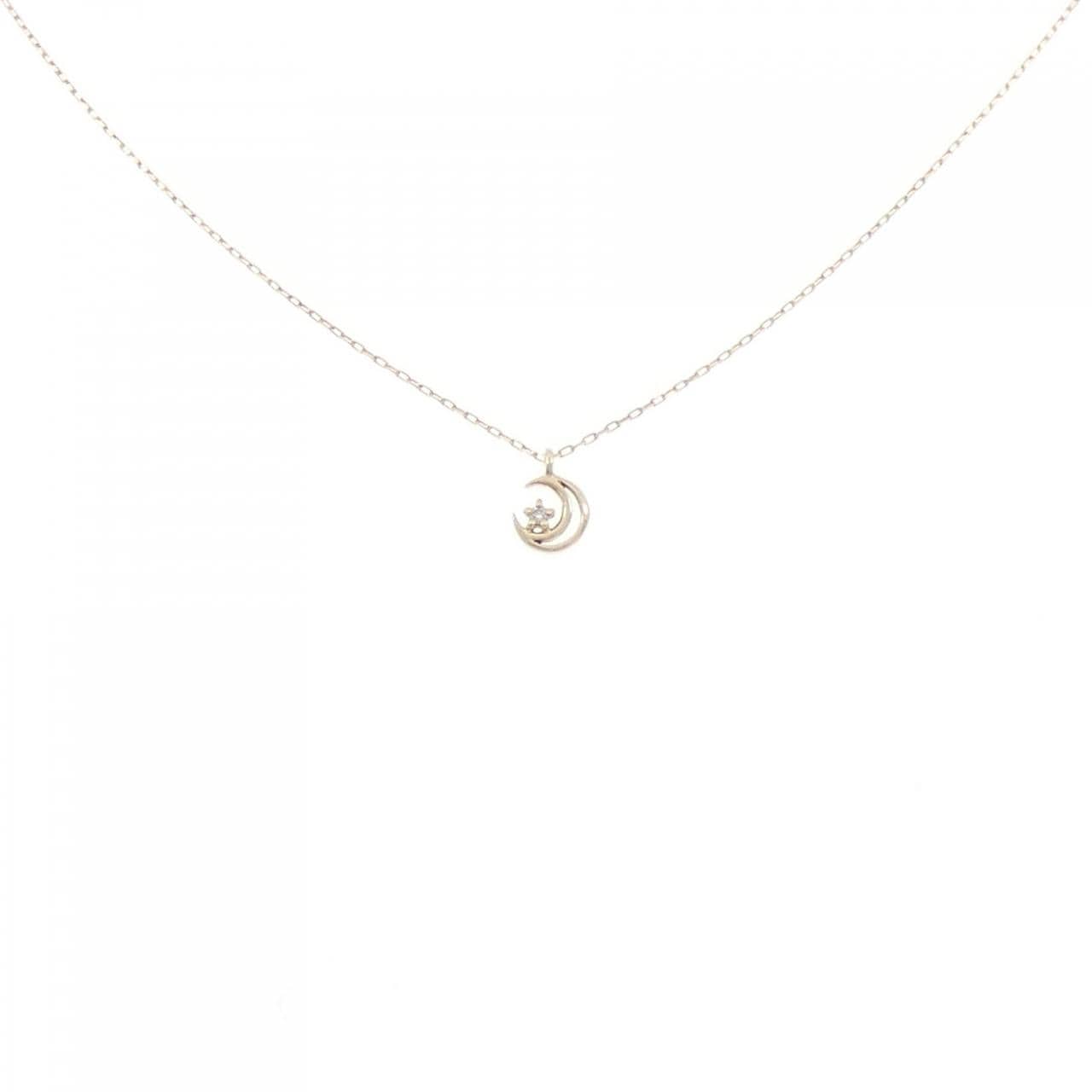 K10YG ムーン ダイヤモンド ネックレス