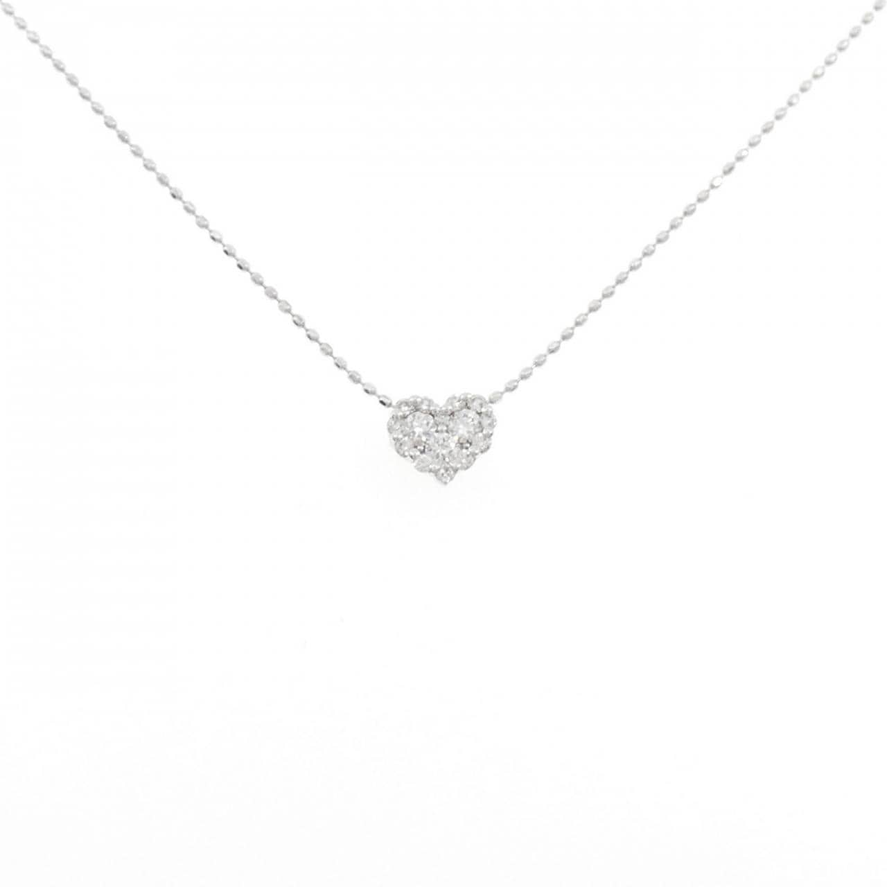 K18WG ハート ダイヤモンド ネックレス 0.20CT
