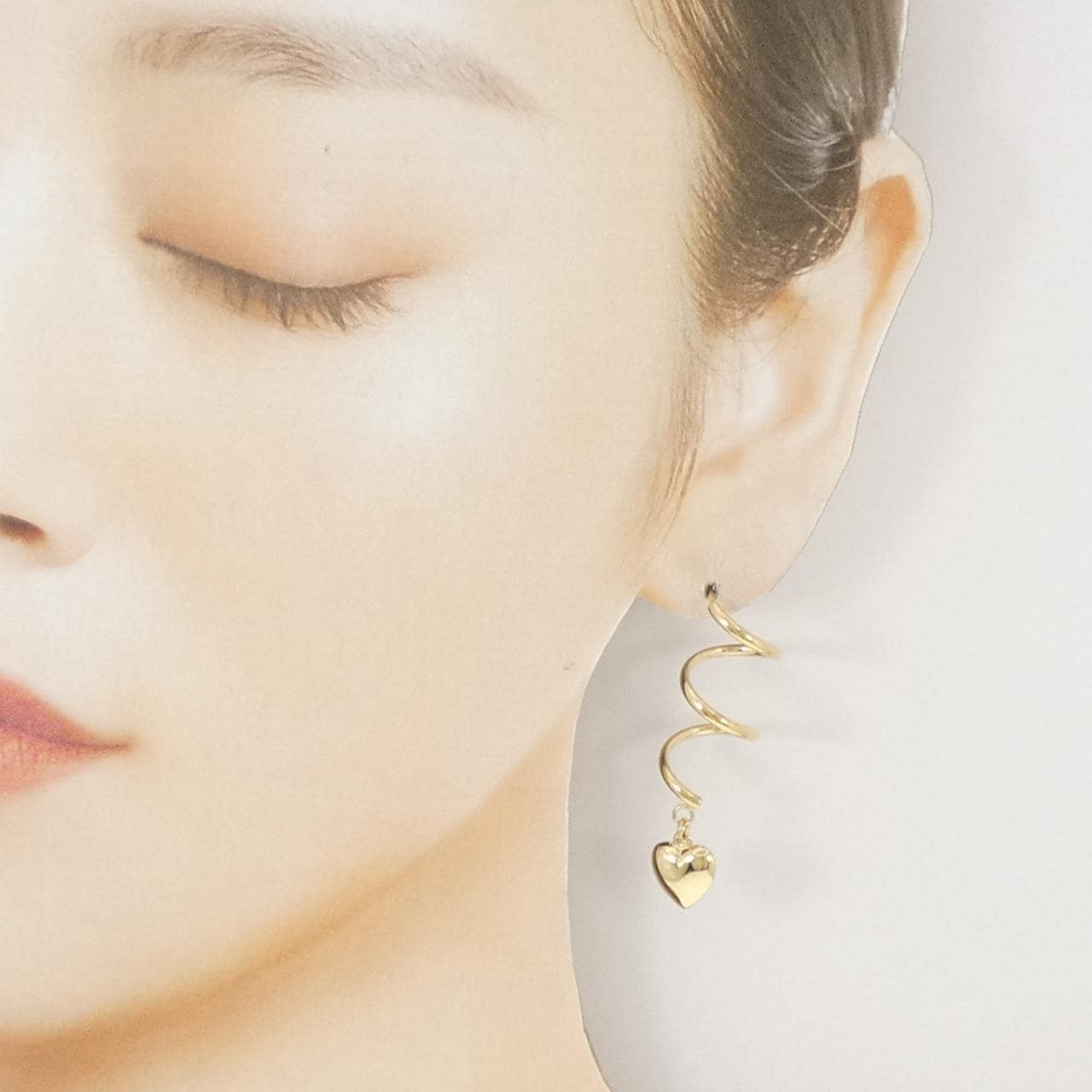 750YG ハート ピアス