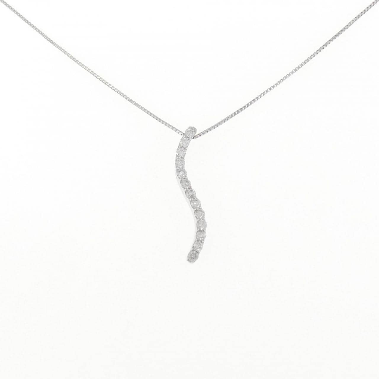 K18WG ダイヤモンド ネックレス 0.25CT