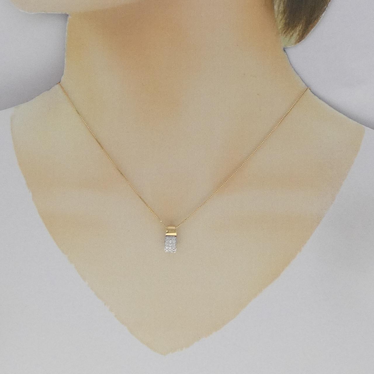 K18YG/K18WG Pavé Diamond Necklace 0.19CT