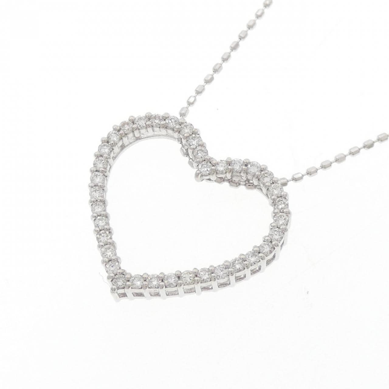K18WG ハート ダイヤモンド ネックレス 0.30CT