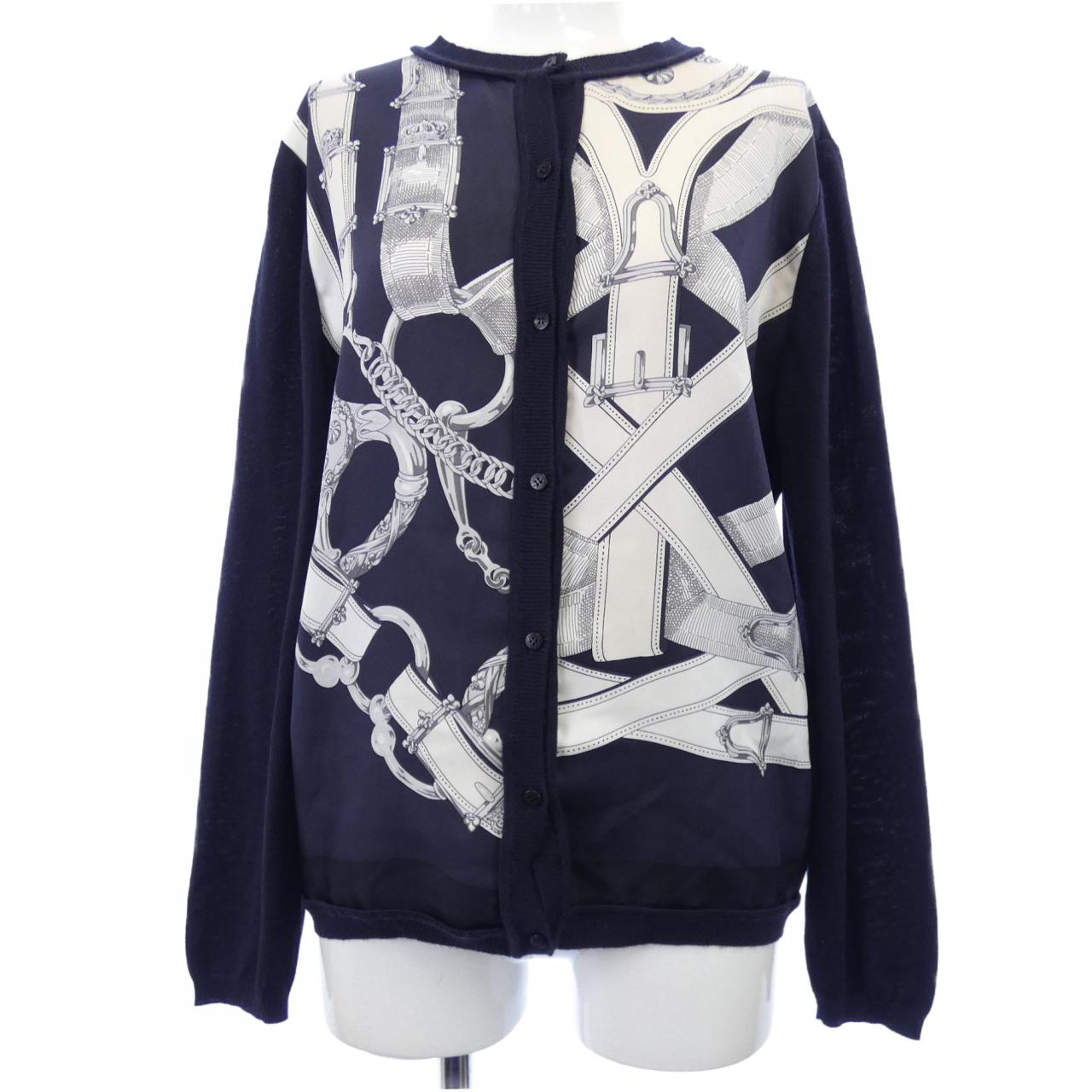 エルメス HERMES CAVAL CADOUR *76-7769 ツイルレーヌ カーディガン