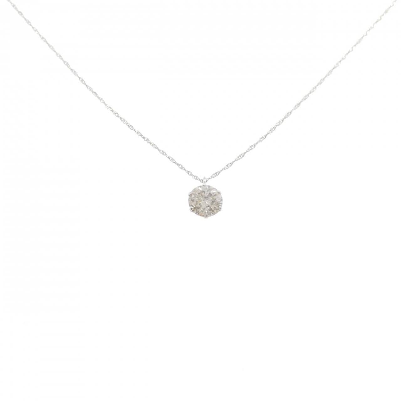 PT900/PT850 ソリティア ダイヤモンド ネックレス 0.8CT