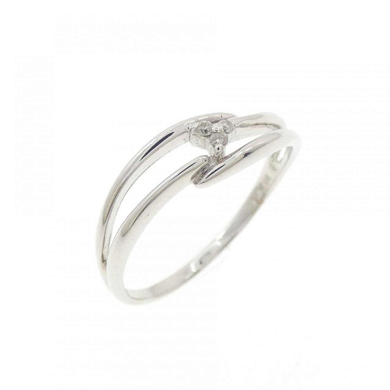 K14WG ダイヤモンド ピンキーリング 0.015CT