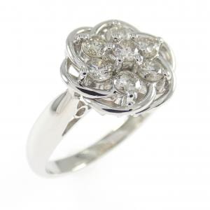 PT900 フラワー ダイヤモンド リング 0.50CT