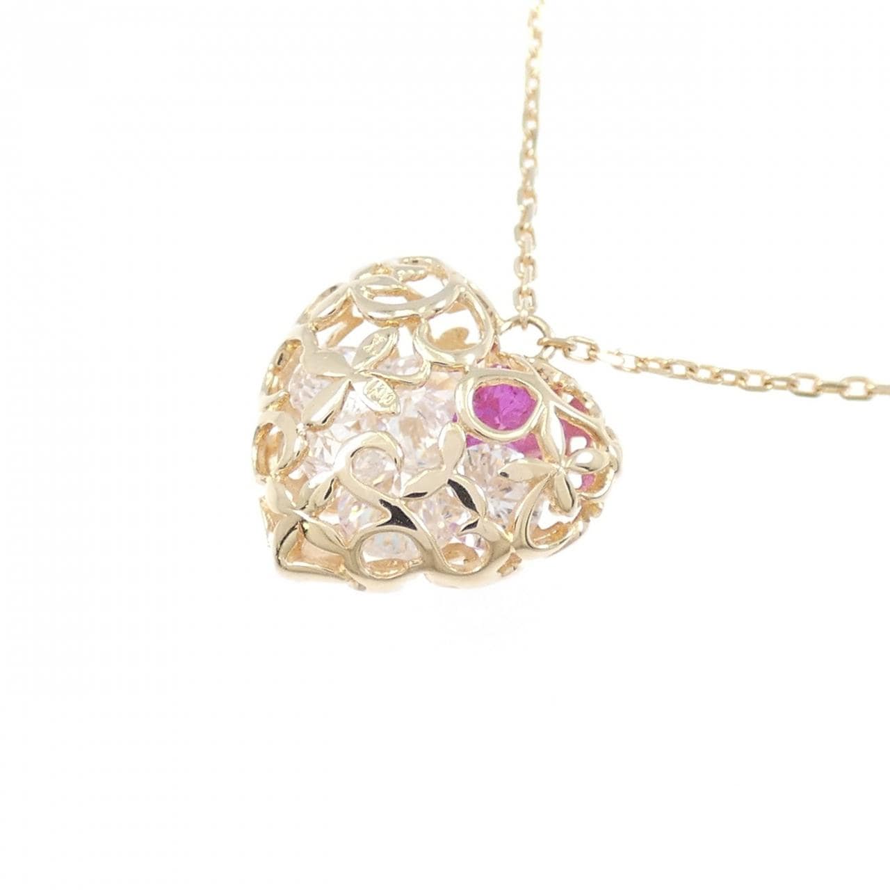 ヴァンドーム ハート カラーストーン ネックレス