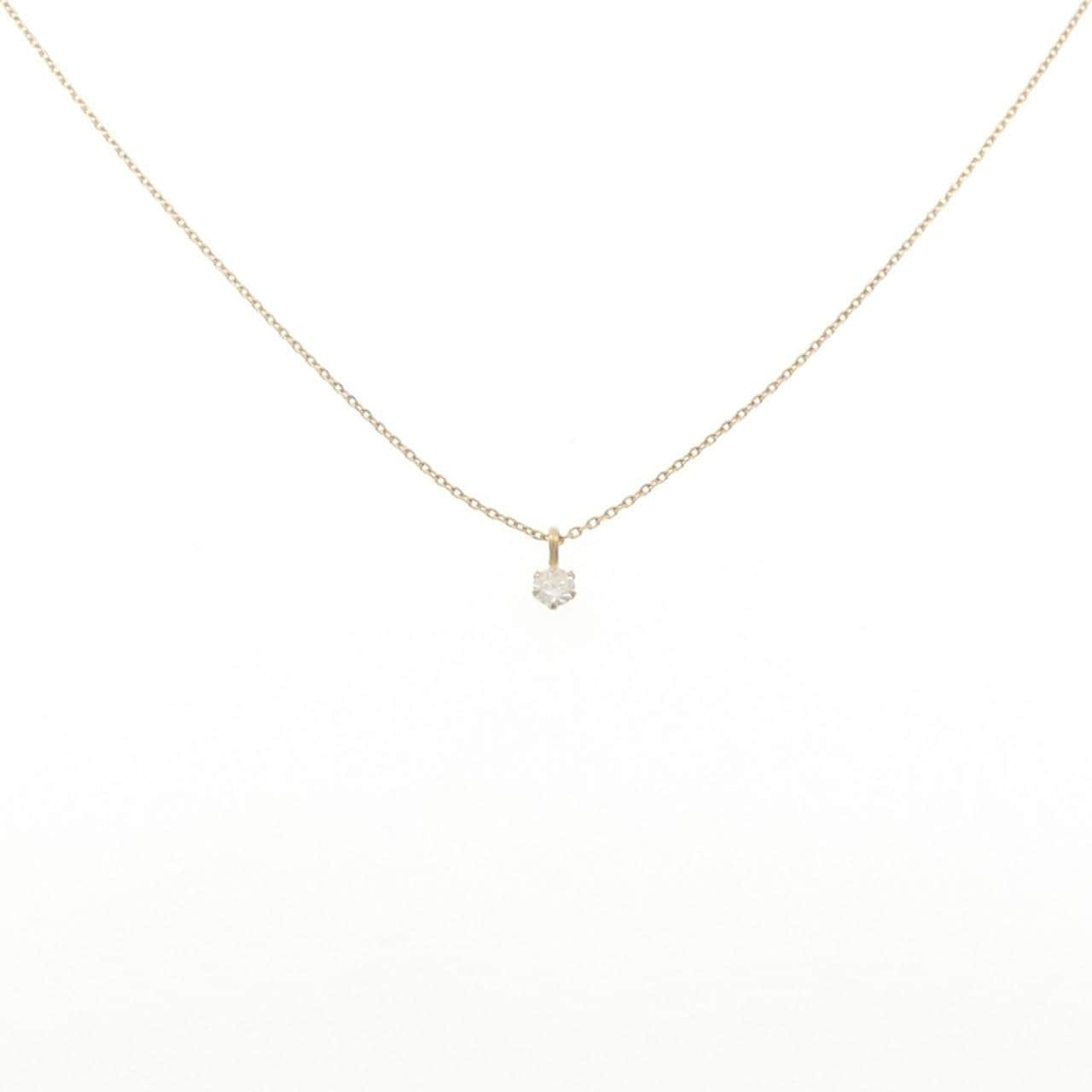 K18YG ソリティア ダイヤモンド ネックレス 0.10CT