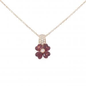 K18PG フラワー ガーネット ネックレス 2.79CT