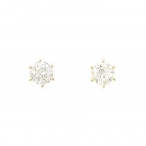 [BRAND NEW] K18YG Diamond Earrings 0.707CT 0.704CT H SI1-2 Good