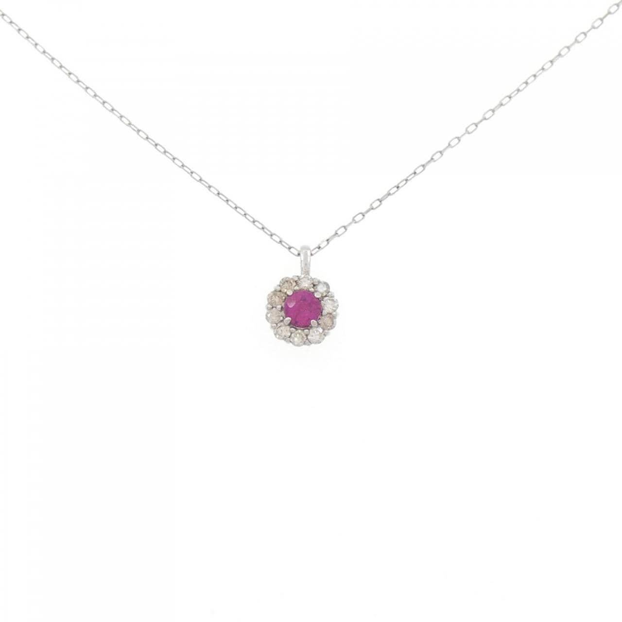 [BRAND NEW] PT Ruby Necklace 0.07CT