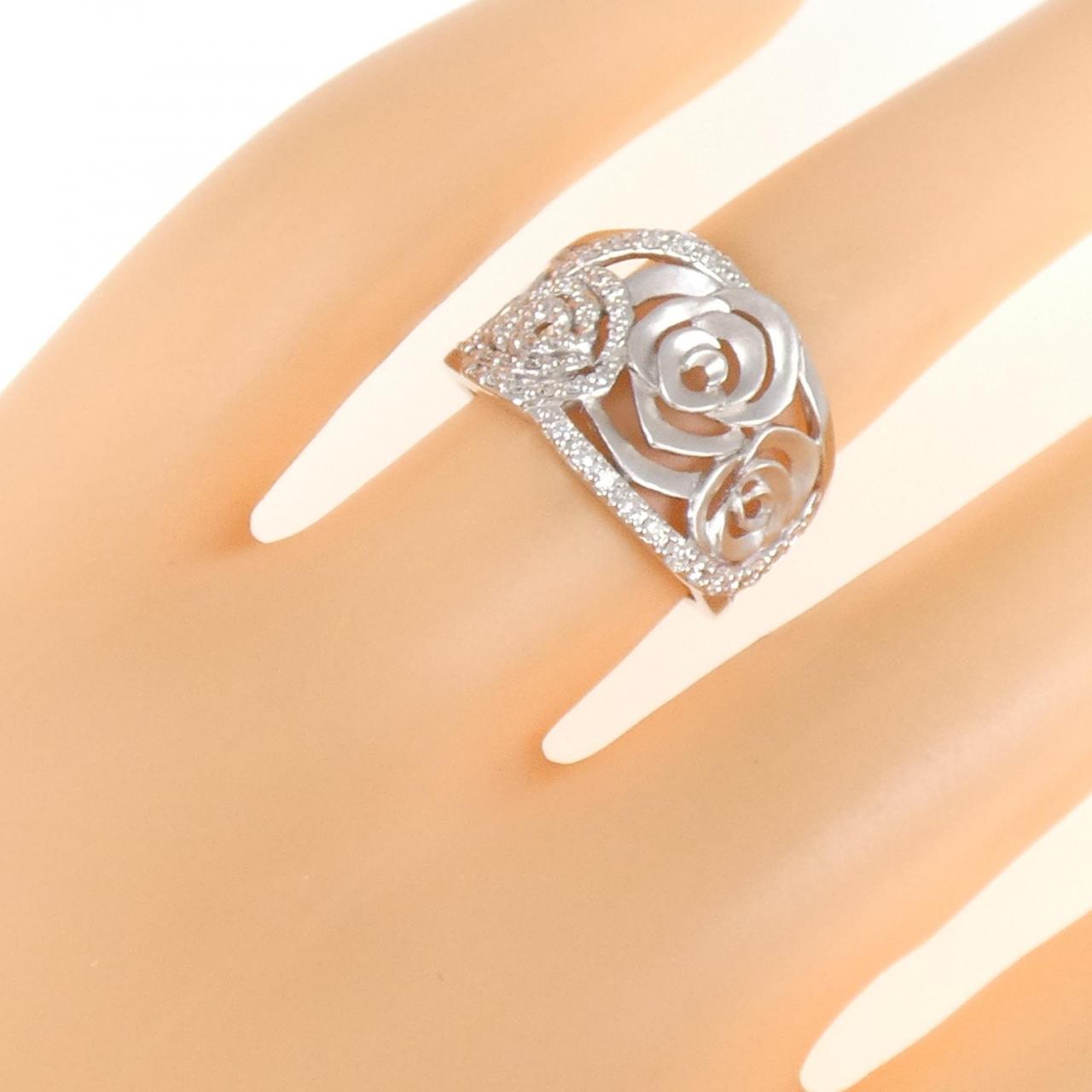 K18WG ローズ ダイヤモンド リング 0.32CT
