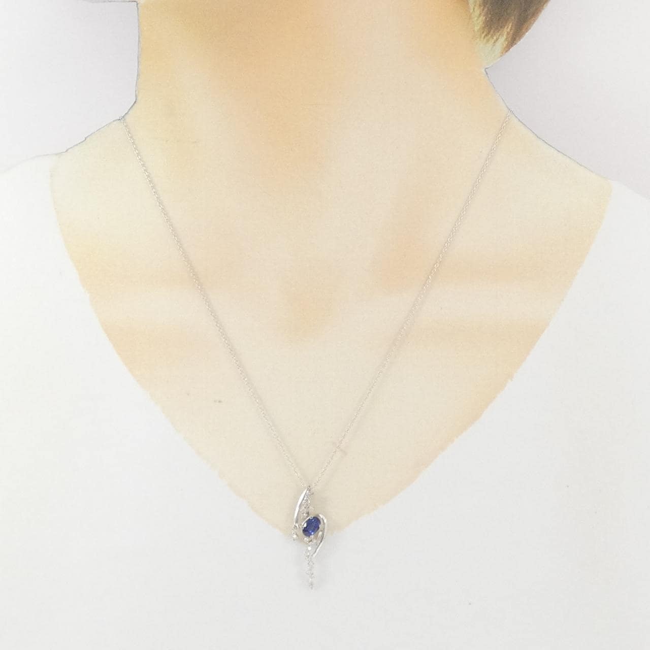 K18WG サファイヤ ネックレス 1.07CT