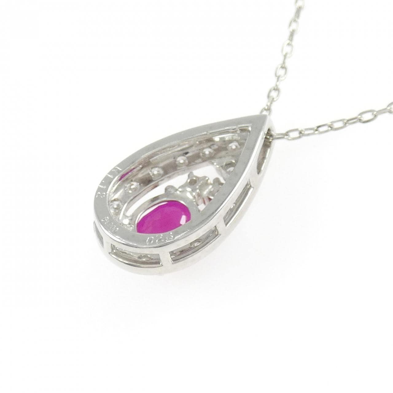 PT900/PT850 ルビー ネックレス 1.12CT