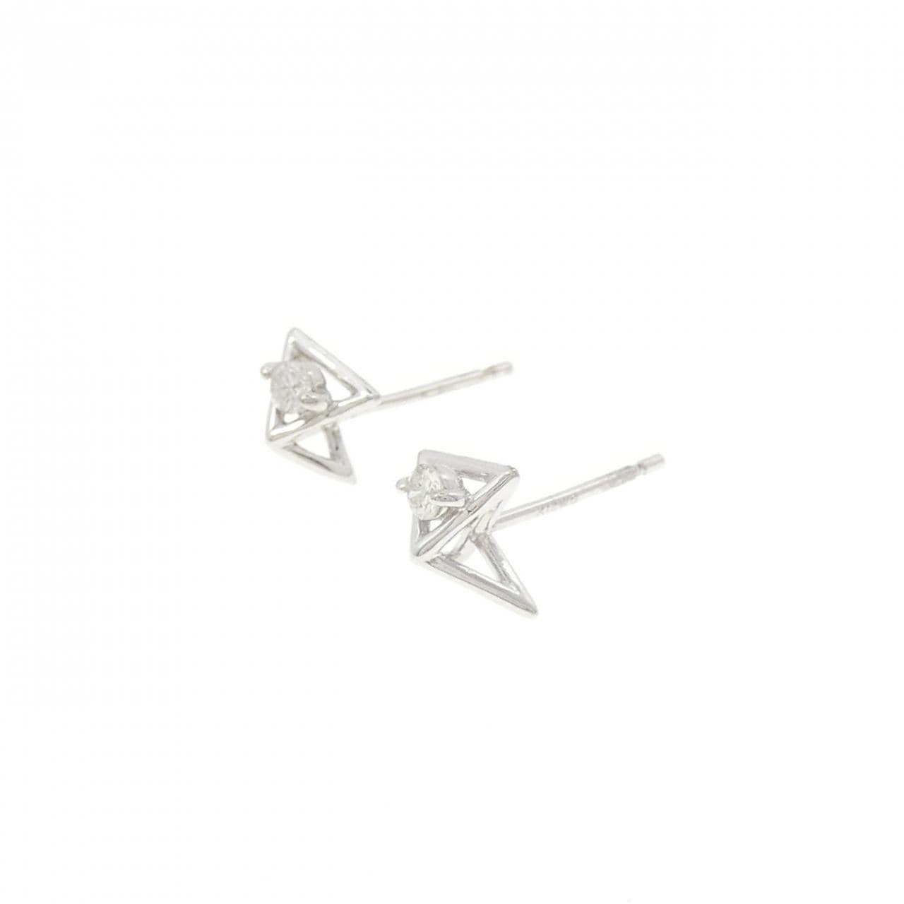 K18WG ダイヤモンド ピアス 0.10CT