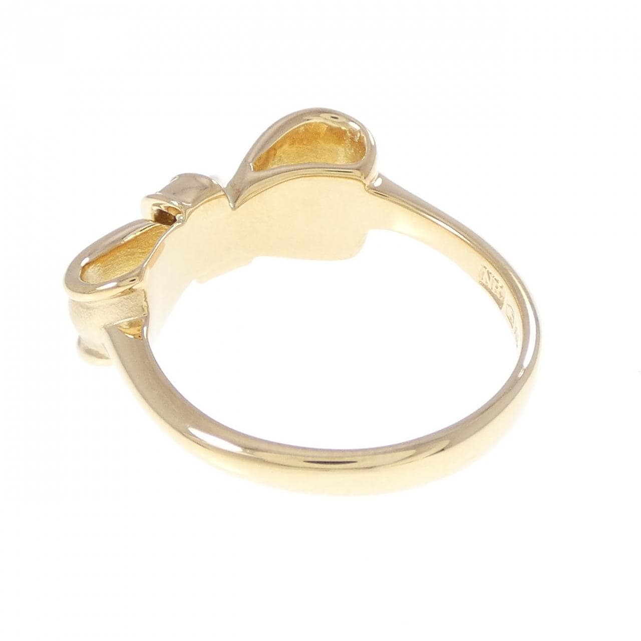 K18YG リボン ダイヤモンド リング