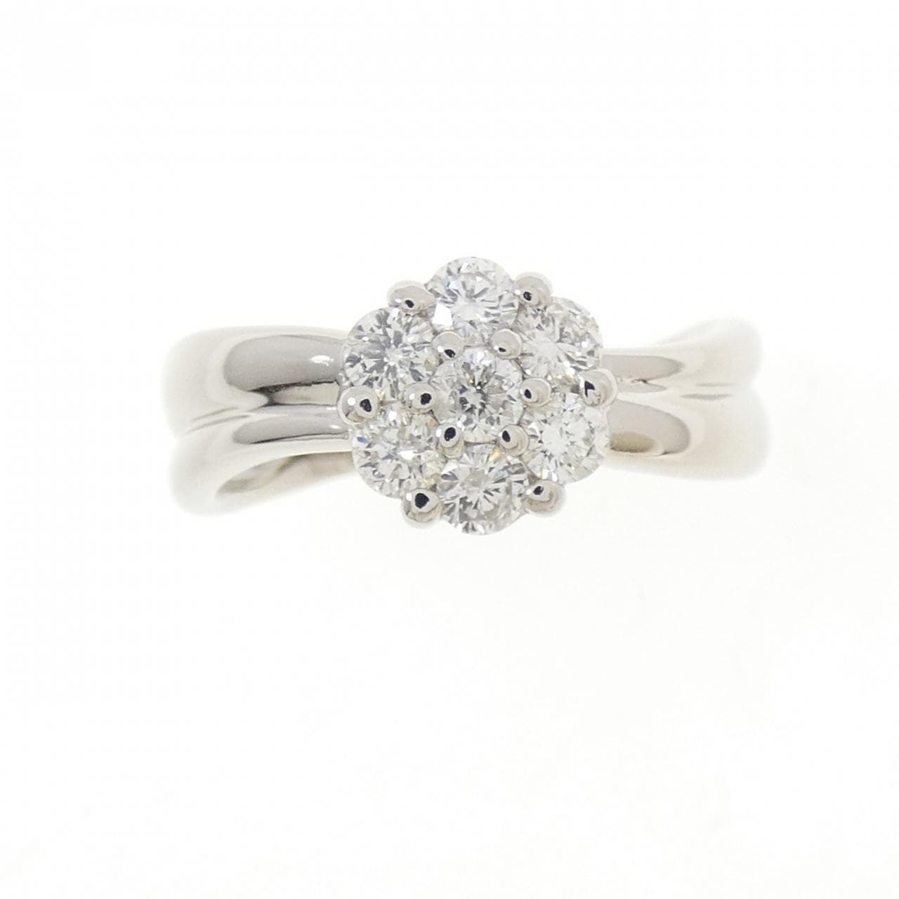 PT900 フラワー ダイヤモンド リング 0.46CT