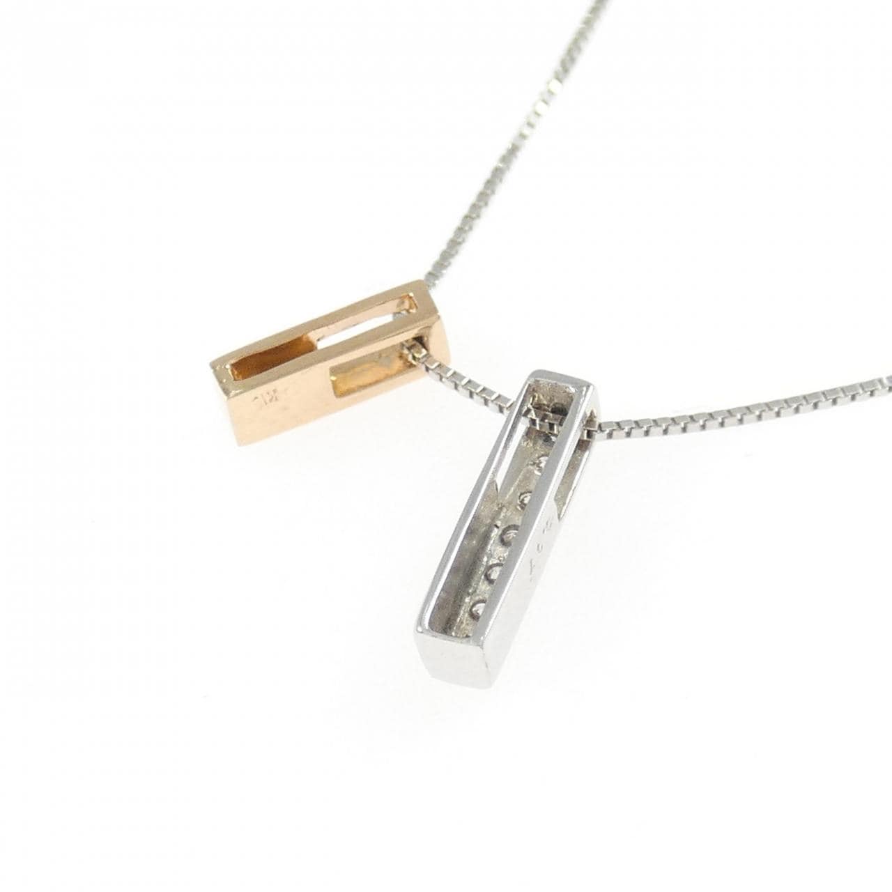 K18WG/K18PG 2WAY ダイヤモンド ネックレス 0.07CT