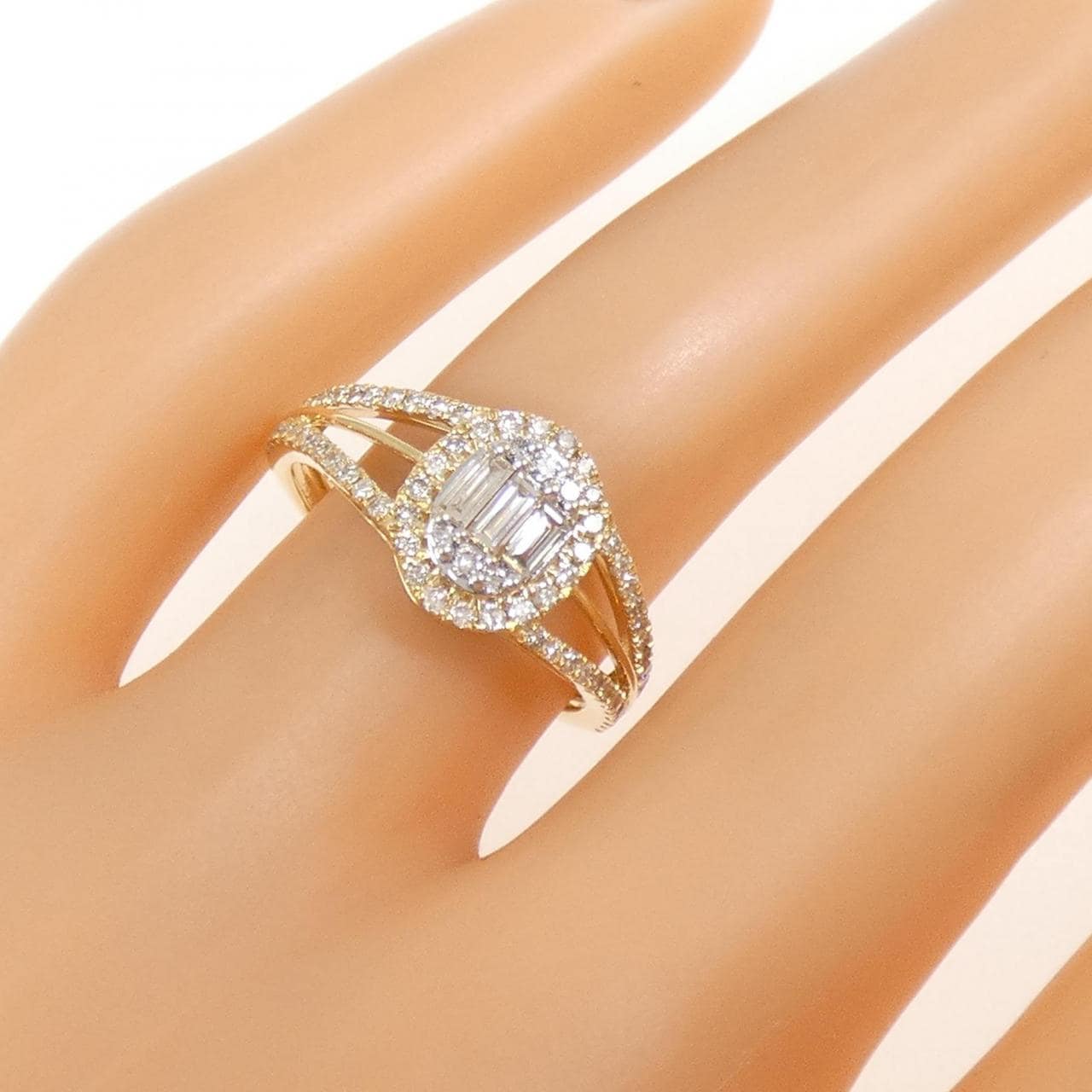 K18YG/K18WG ダイヤモンド リング 0.55CT