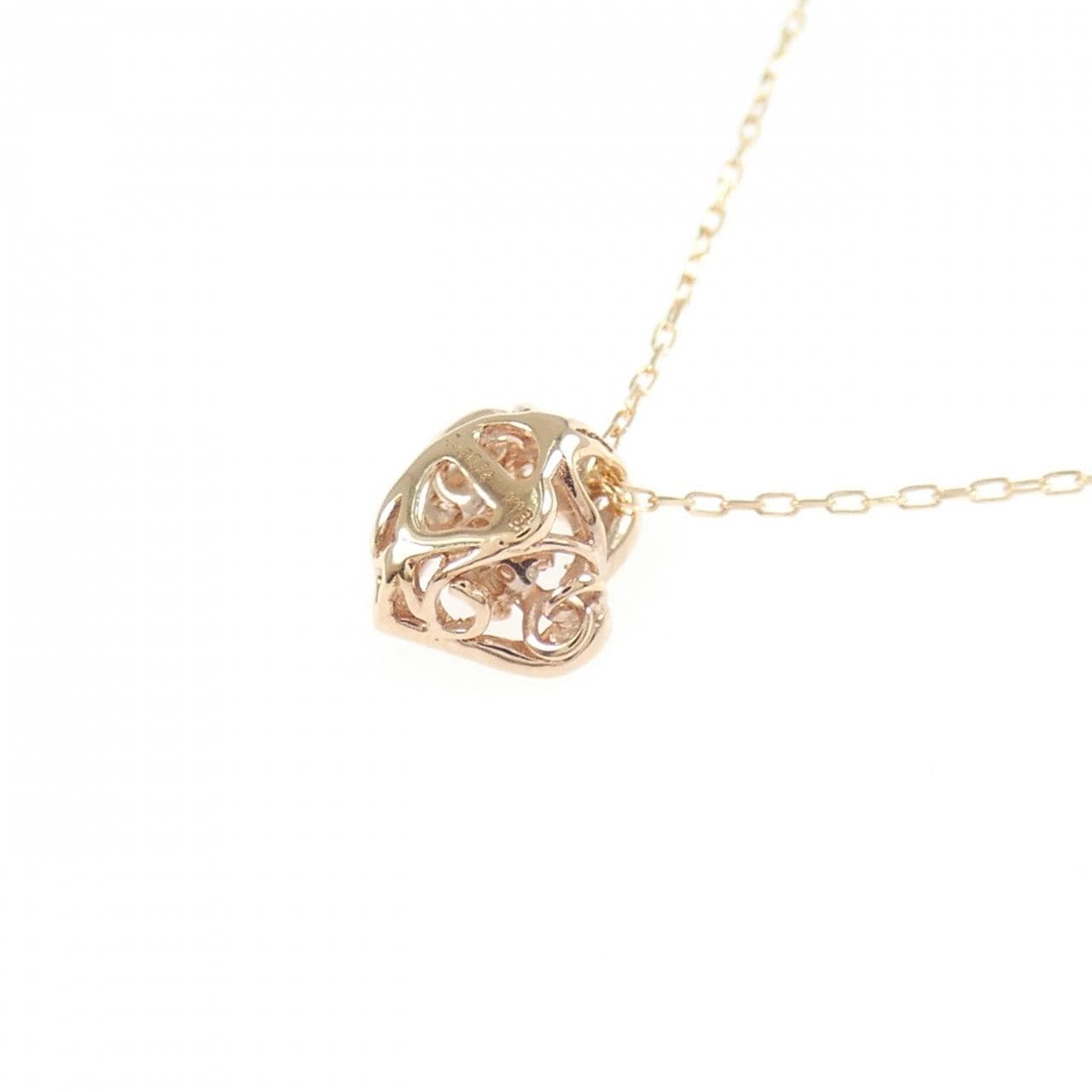 K18PG ハート ダイヤモンド ネックレス 0.05CT