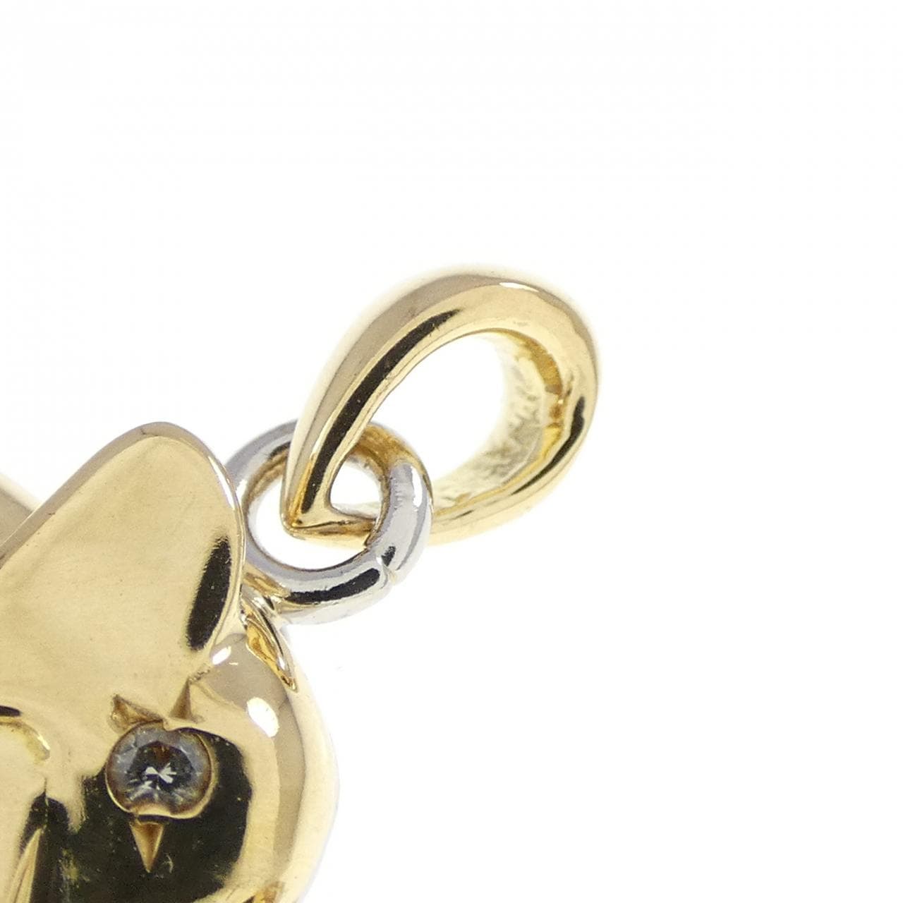 K18YG/PT900 エレファント ダイヤモンド ペンダント 0.03CT