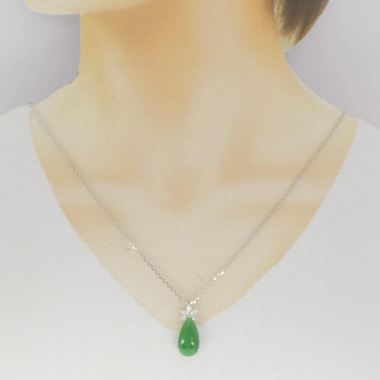 14K YGWG ネックレス ダイヤ 総重量約3.9g 約40cm ジュエリー
