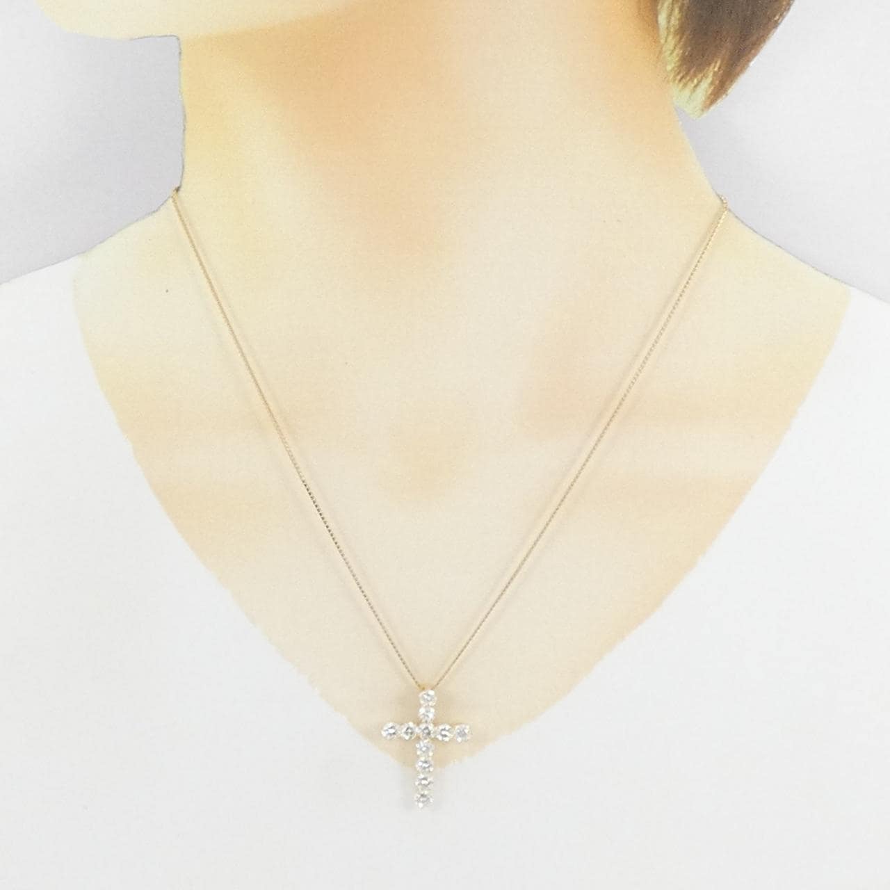 [BRAND NEW] K18YG Diamond Necklace 2.239CT EF VS1-2 VG