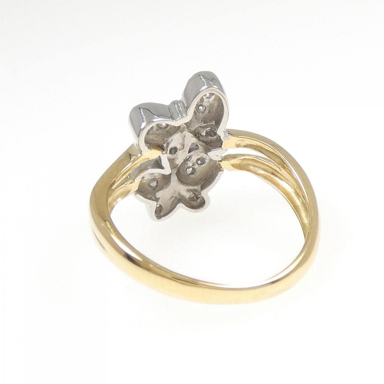 PT900/K18YG バタフライ ダイヤモンド リング 0.15CT