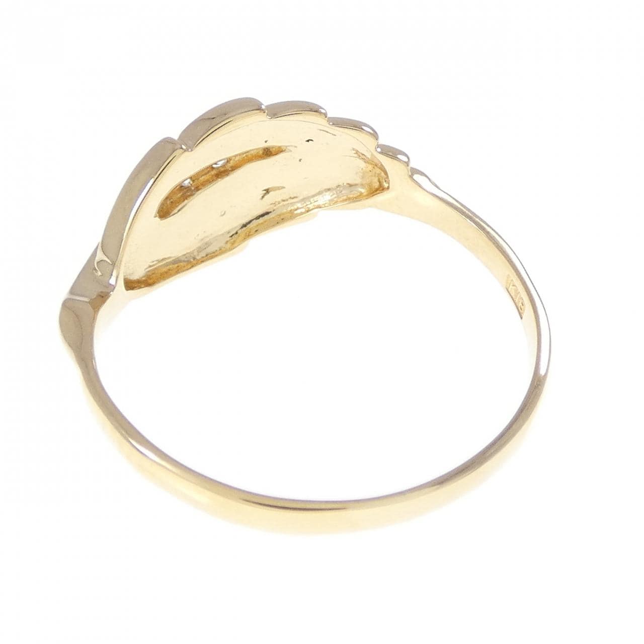 K18YG リーフ ダイヤモンド リング