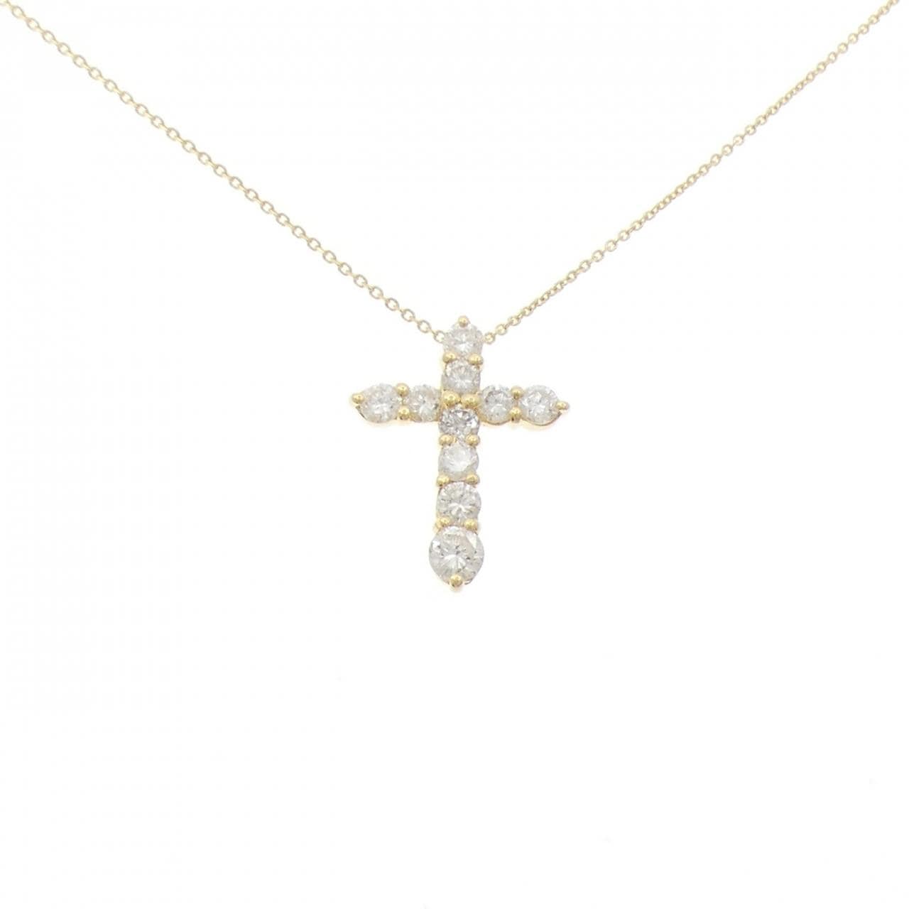 K18YG クロス ダイヤモンド ネックレス 1.00CT
