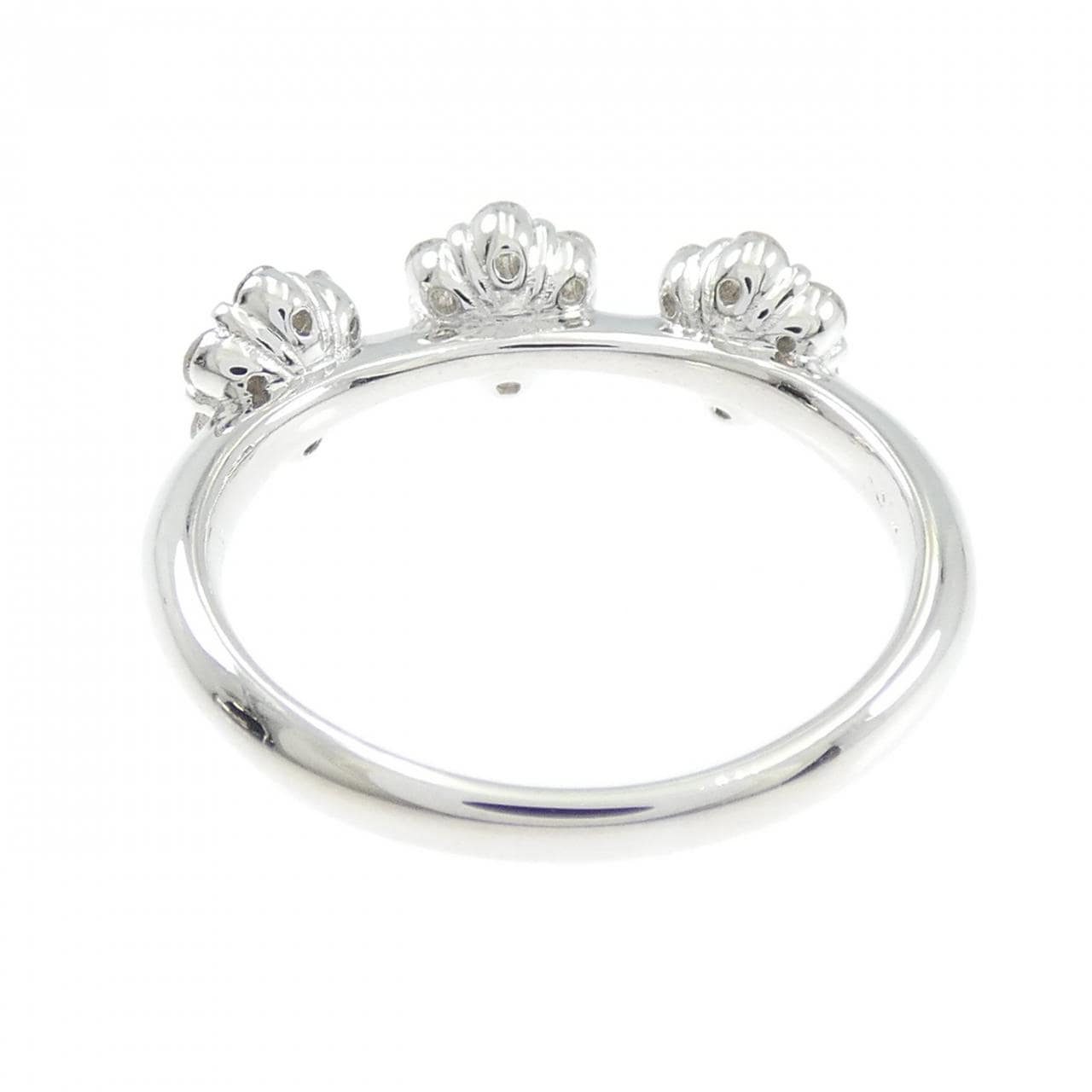 K18WG フラワー ダイヤモンド リング 0.50CT