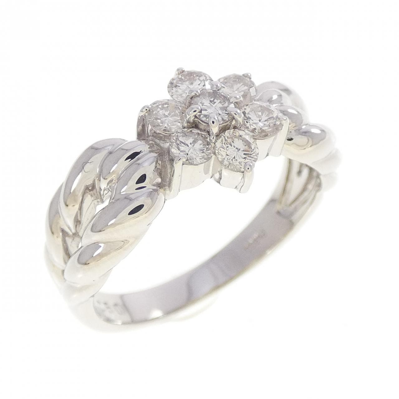 PT900 フラワー ダイヤモンド リング 0.50CT