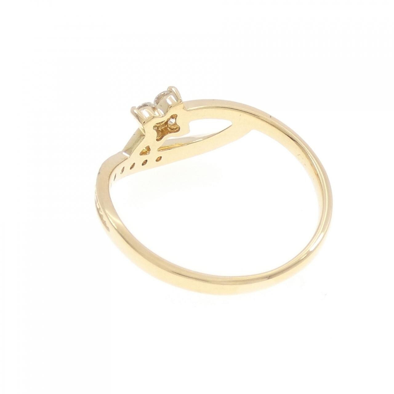 K18YG フラワー ダイヤモンド リング 0.15CT