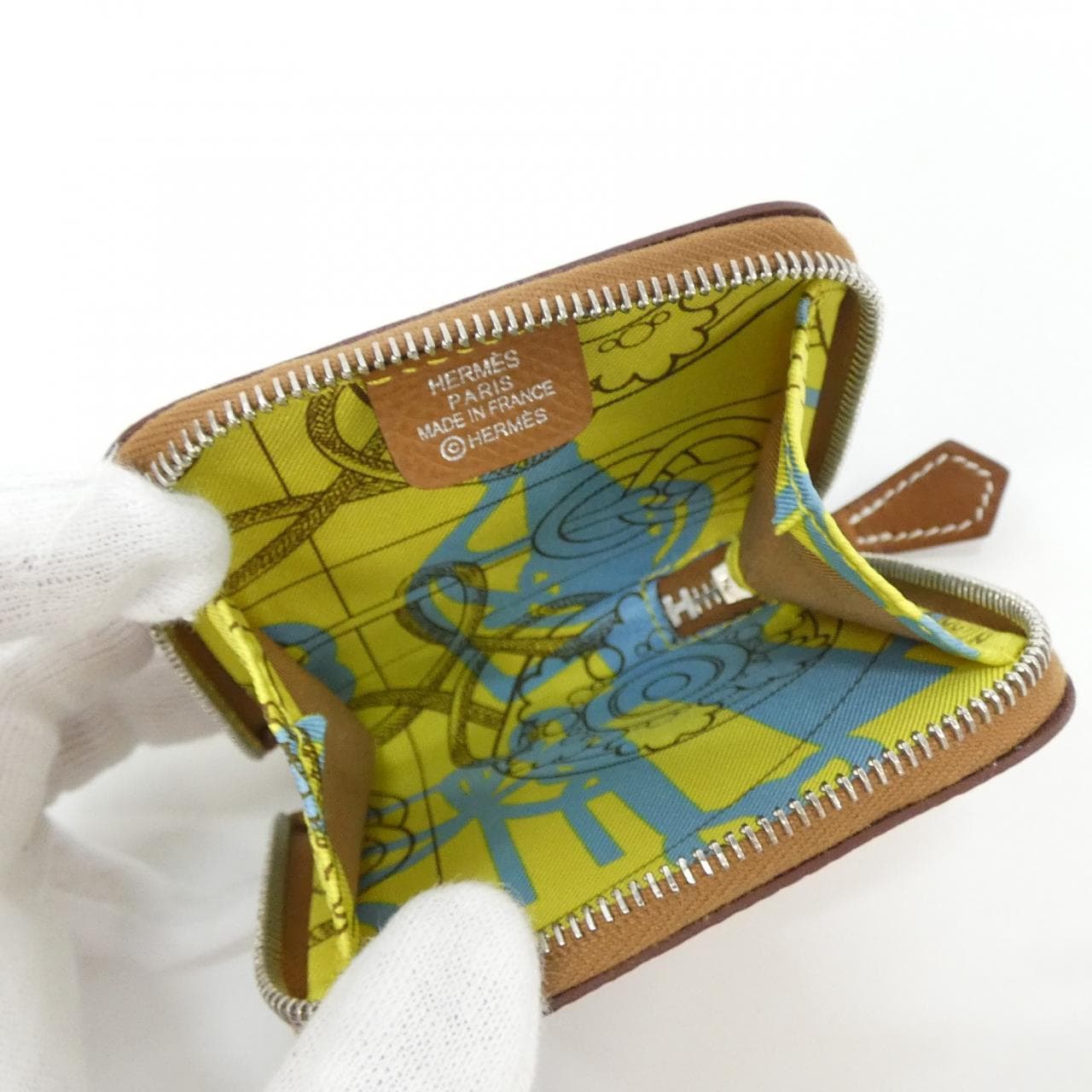 エルメス CLIQUETIS TATTOO AQUARELLE シルク イン ポルト モネ コインケース