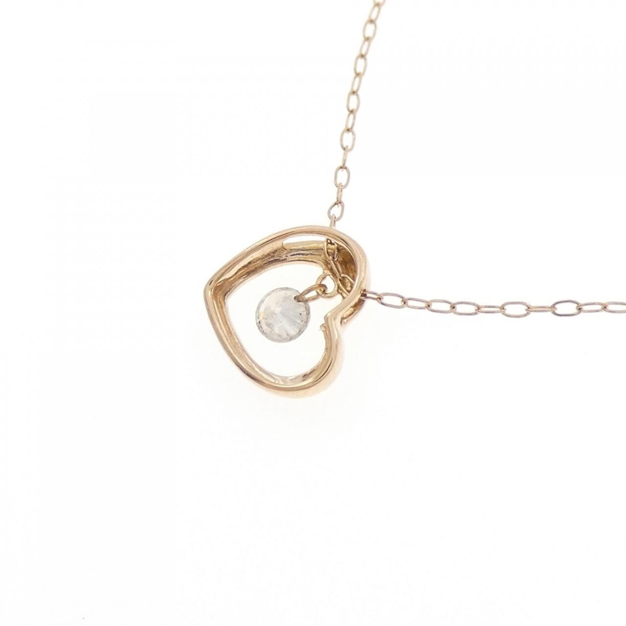 K18PG ハート ダイヤモンド ネックレス 0.08CT