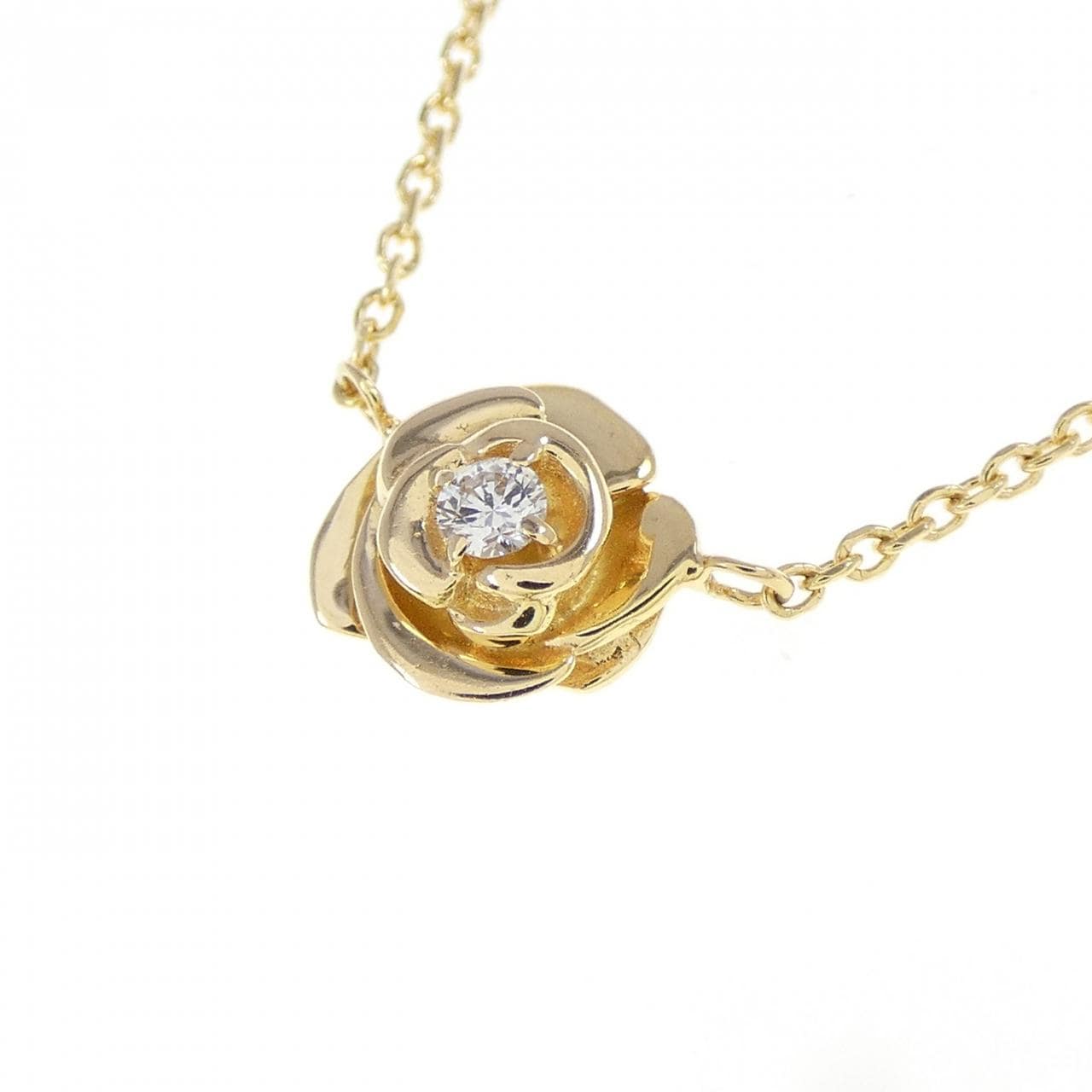K18YG ローズ ダイヤモンド ネックレス 0.10CT