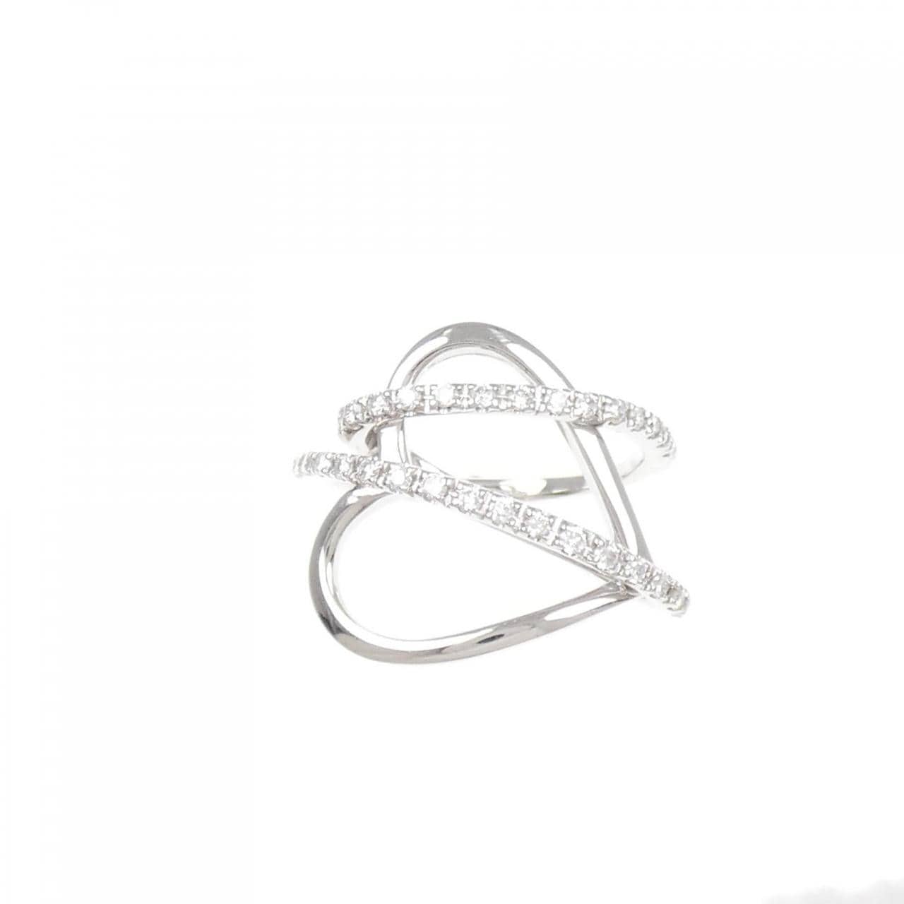 K18WG ハート ダイヤモンド リング 0.30CT